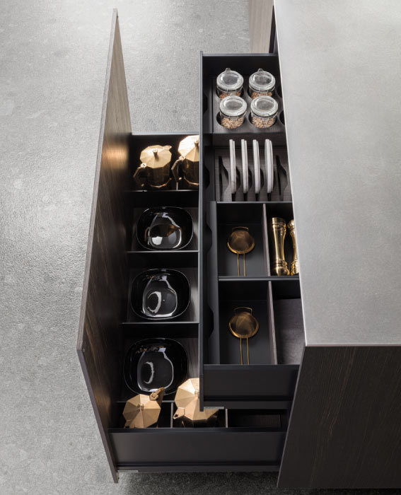 Grey kitchen drawer details Grey kitchen drawer details