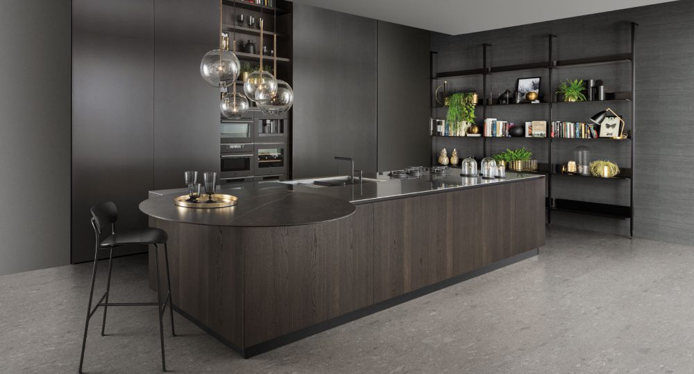 Dark wood Italian kitchen